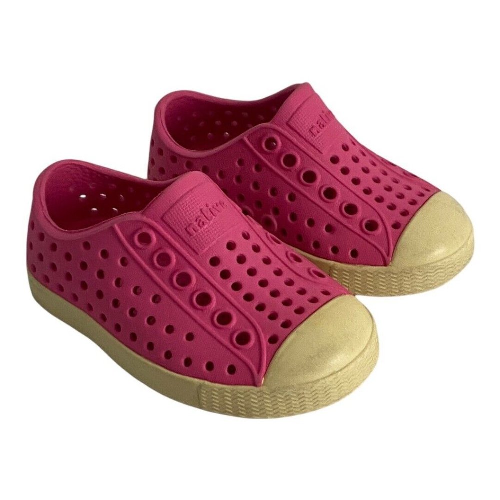 Native Kids Toddler Jefferson Fashion Sneaker Pink/ Shell White size C4